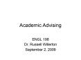 Academic Advising PowerPoint PPT Presentation
