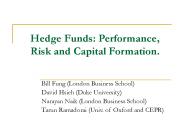 Hedge Funds: Performance, Risk and Capital Formation.