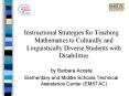 Instructional Strategies for Teaching Mathematics to Culturally and Linguistically Diverse Students PowerPoint PPT Presentation