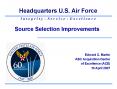 Source Selection Improvements PowerPoint PPT Presentation
