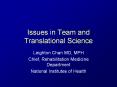 Issues in Team and Translational Science PowerPoint PPT Presentation
