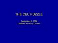 THE CEU PUZZLE September 8, 2006 Diabetes Advisory Council PowerPoint PPT Presentation