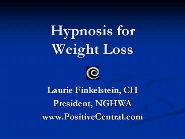 Hypnosis for Weight Loss