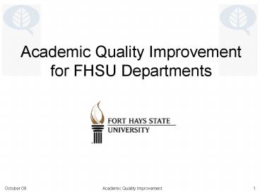 Academic Quality Improvement for FHSU Departments