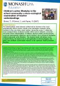 Childrens active lifestyles in the school community a socioecological examination of teacher underst PowerPoint PPT Presentation
