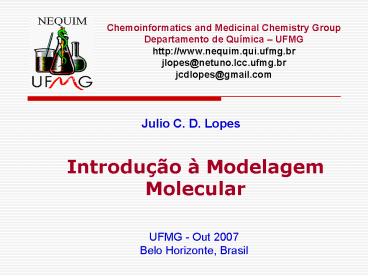 Introduo Modelagem Molecular
