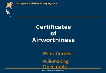 Certificates of Airworthiness
