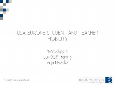 USAEUROPE STUDENT AND TEACHER MOBILITY