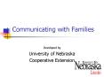 Communicating with Families PowerPoint PPT Presentation