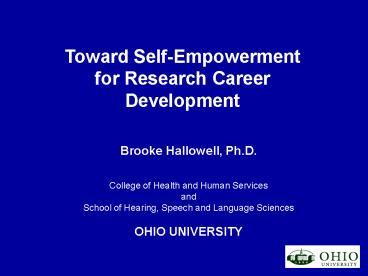 Toward SelfEmpowerment for Research Career Development