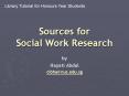 Sources for Social Work Research PowerPoint PPT Presentation