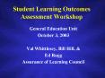 Student Learning Outcomes Assessment Workshop PowerPoint PPT Presentation