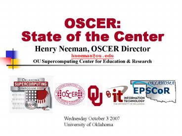 Henry Neeman, OSCER Director