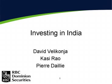 Investing in India