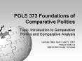 POLS 373 Foundations of Comparative Politics PowerPoint PPT Presentation