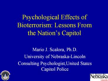 Psychological Effects of Bioterrorism: Lessons From the Nation
