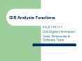 GIS Analysis Functions PowerPoint PPT Presentation