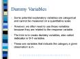 Dummy Variables PowerPoint PPT Presentation