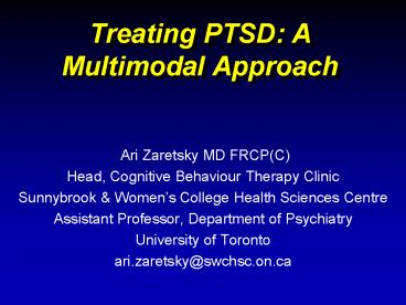 Treating PTSD: A Multimodal Approach