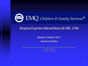 Wraparound Supervisor Adherence Measure WSAM: A Pilot