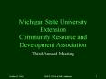Michigan State University Extension Community Resource and Development Association PowerPoint PPT Presentation