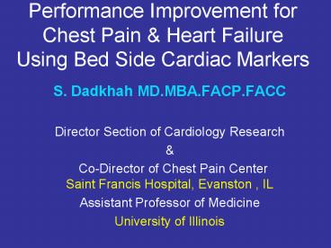 Performance Improvement for Chest Pain