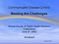 Communicable Disease Control PowerPoint PPT Presentation