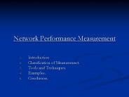 Network Performance Measurement