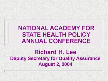 CHRONIC LONGTERM CARE QIs: FILLING IN THE GAPS