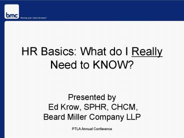 HR Basics: What do I Really Need to KNOW