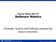 Course Notes Set 11: Software Metrics