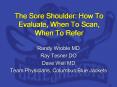 The Sore Shoulder: How To Evaluate, When To Scan, When To Refer PowerPoint PPT Presentation
