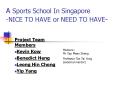 A Sports School In Singapore NICE TO HAVE or NEED TO HAVE PowerPoint PPT Presentation