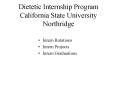 Dietetic Internship Program California State University Northridge PowerPoint PPT Presentation