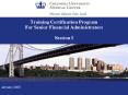Training Certification Program For Senior Financial Administrators Session I PowerPoint PPT Presentation