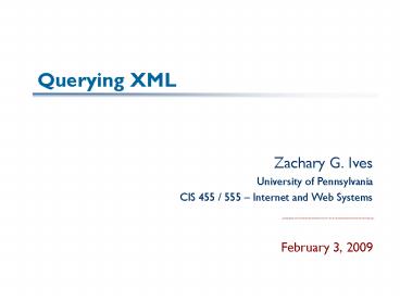 Querying XML