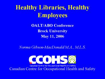 Healthy Libraries, Healthy Employees