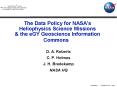 The Data Policy for NASA's Heliophysics Science Missions PowerPoint PPT Presentation
