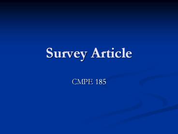 Survey Article