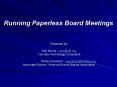 Running Paperless Board Meetings PowerPoint PPT Presentation
