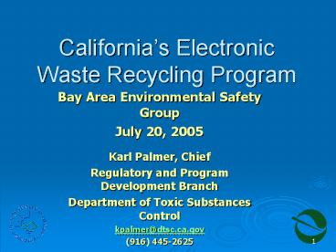 Californias Electronic Waste Recycling Program