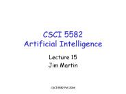 CSCI 5582 Artificial Intelligence