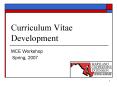 Curriculum Vitae Development PowerPoint PPT Presentation