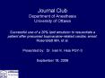 Journal Club Department of Anesthesia University of Ottawa PowerPoint PPT Presentation