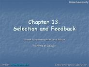 Chapter 13. Selection and Feedback