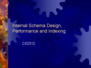 Internal Schema Design, Performance and Indexing