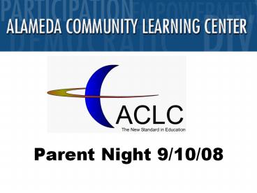 PPT – Parent Night 9/10/08 PowerPoint presentation | free to view - id ...