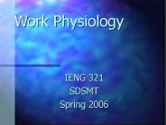 Work Physiology