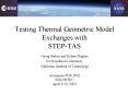 Testing Thermal Geometric Model Exchanges with STEPTAS PowerPoint PPT Presentation