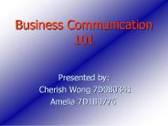 Business Communication 101